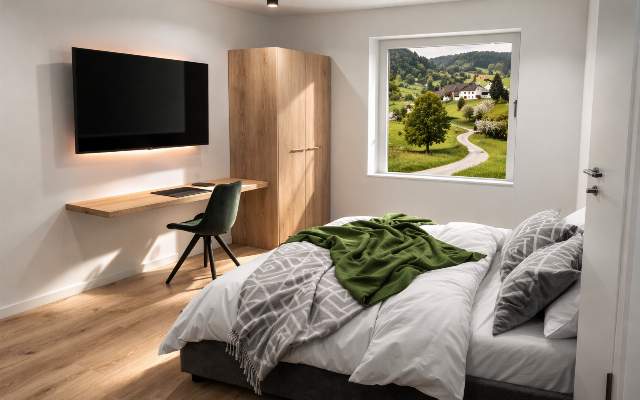 Geräumige und helle Schlafzimmer zum Wohlfühlen