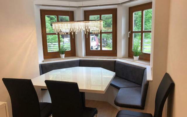 Large dining table with a view of Flachau